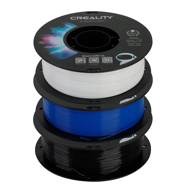 PETG Filament (пластик) для 3D принтера CREALITY 3x1кг, 1.75мм, белый/синий/чорный (330103003XWBB) - фото 2
