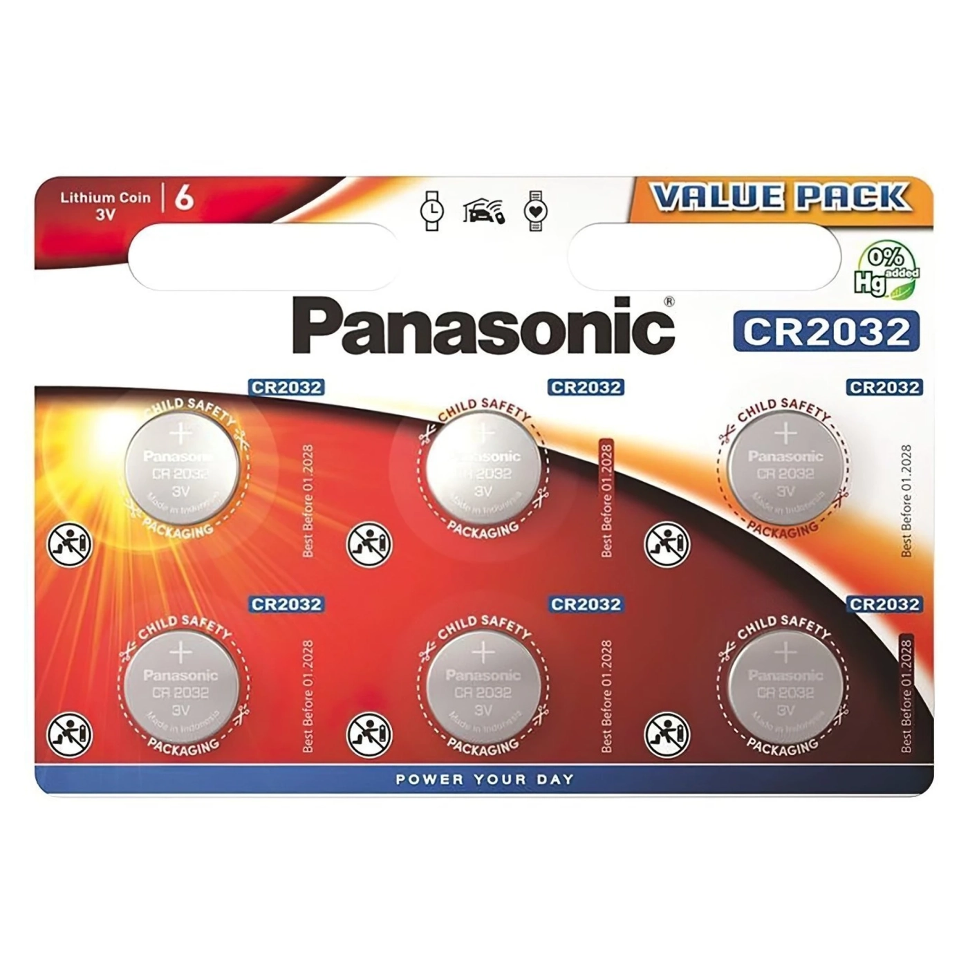 Купити Батарейка Panasonic CR 2032 BLI 6 LITHIUM (CR-2032EL/6B) - фото 1