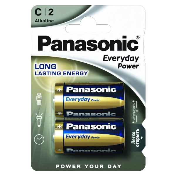 Купить Батарейка Panasonic EVERYDAY POWER ALKALINE C(LR14) 2 шт. (LR14REE/2BR) - фото 1