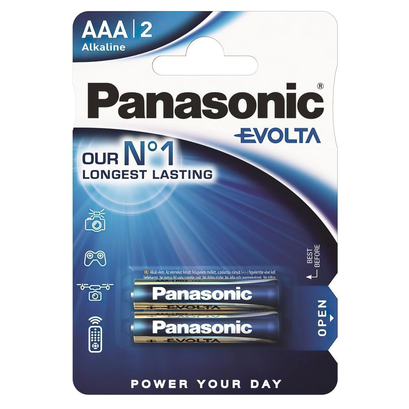 Купить Батарейка Panasonic EVOLTA ALKALINE AAА 2 шт. (LR03EGE/2BP) - фото 1
