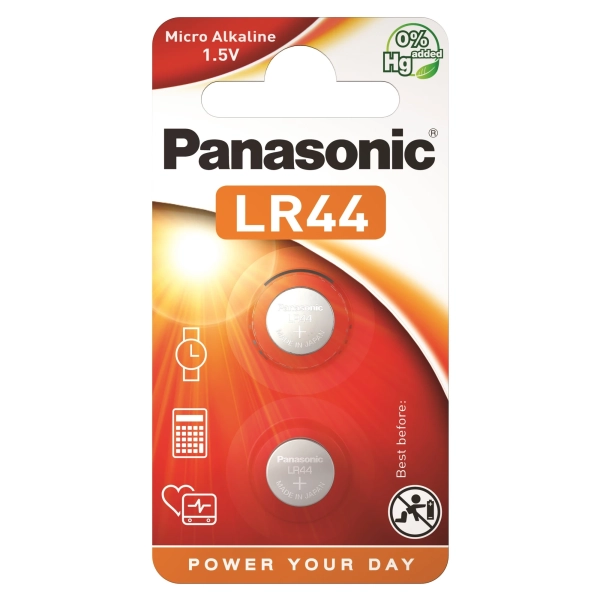 Купити Батарейка Panasonic LR44 BLI 2 (LR-44EL/2B) - фото 1