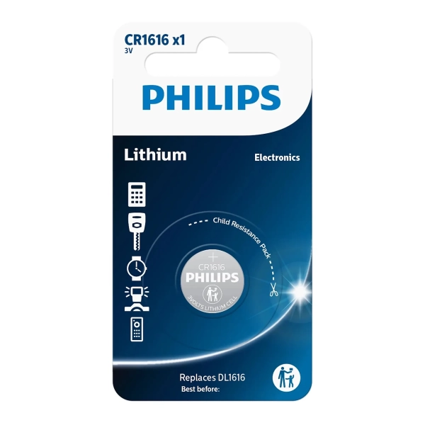 Купити Батарейка Philips CR1616 Lithium 1 шт. (CR1616/00B) - фото 1