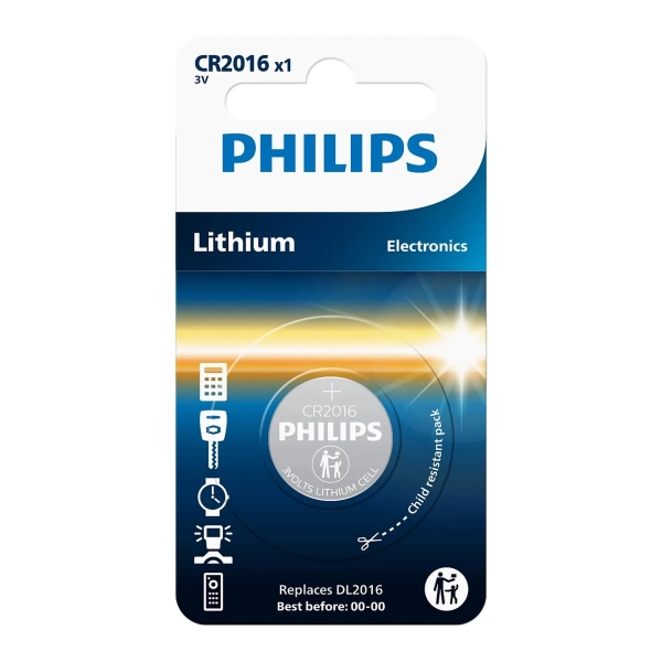 Купити Батарейка Philips CR2016 Lithium 1 шт. (CR2016/01B) - фото 1