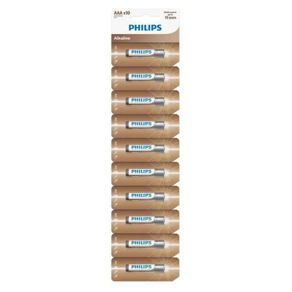 Купить Батарейка Philips Entry Alkaline AАА 10 шт (LR03AL10S/10) - фото 1