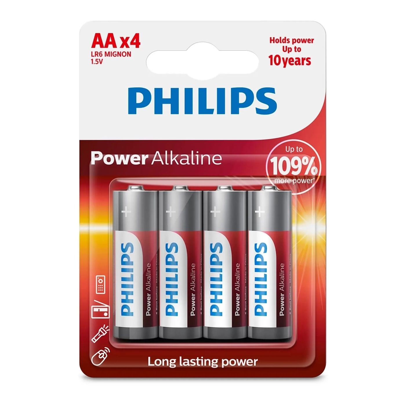 Купити Батарейка Philips Power Alkaline AA 4 шт (LR6P4B/10) - фото 1