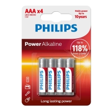 Купить Батарейка Philips Power Alkaline AAA 4 шт (LR03P4B/10) - фото 1