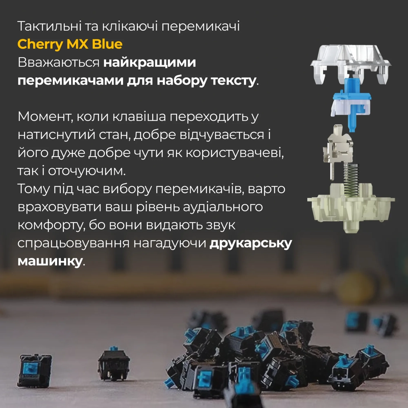 Купити Клавіатура Ducky One 3 RGB TKL White Cherry MX Blue - фото 6