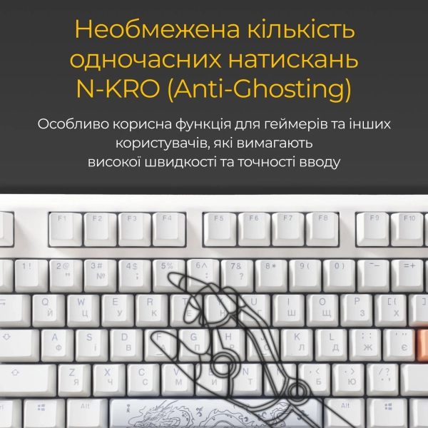 Купити Клавіатура Ducky One 3 RGB TKL White Cherry MX Blue - фото 14