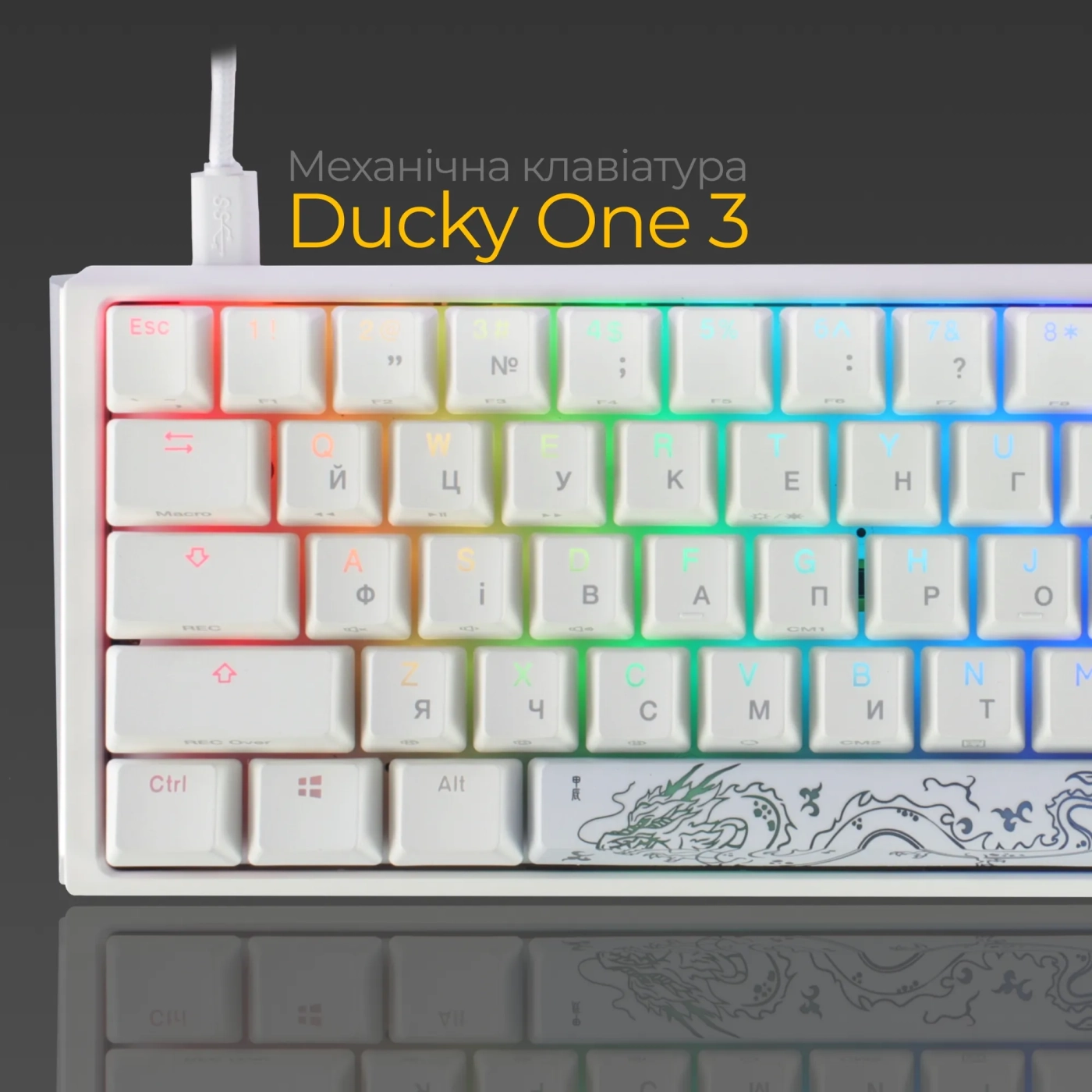 Купити Клавіатура Ducky One 3 Mini White Cherry MX Brown - фото 3