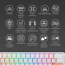 Купити Клавіатура Ducky One 3 Mini White Cherry MX Brown - фото 4
