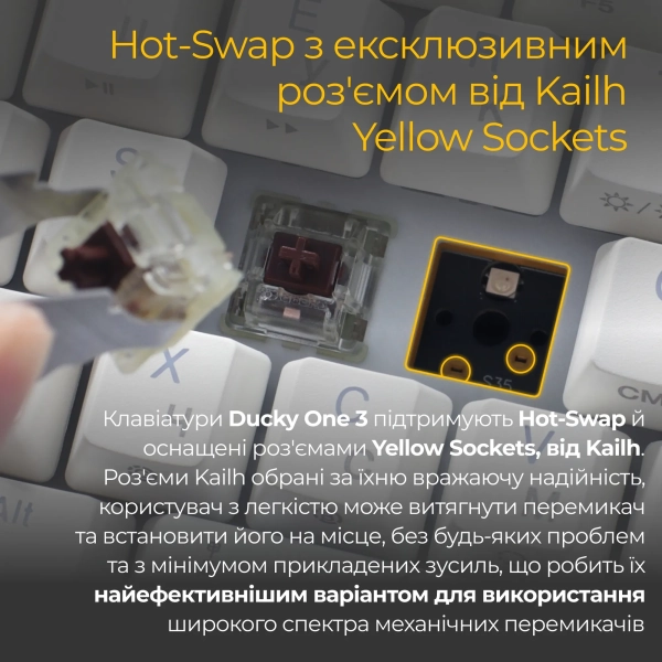 Купити Клавіатура Ducky One 3 Mini White Cherry MX Brown - фото 5