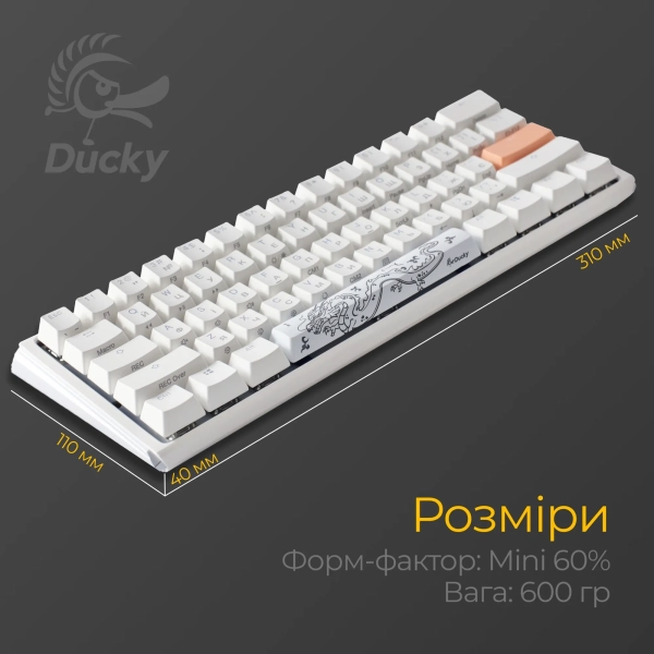Купити Клавіатура Ducky One 3 Mini White Cherry MX Brown - фото 11