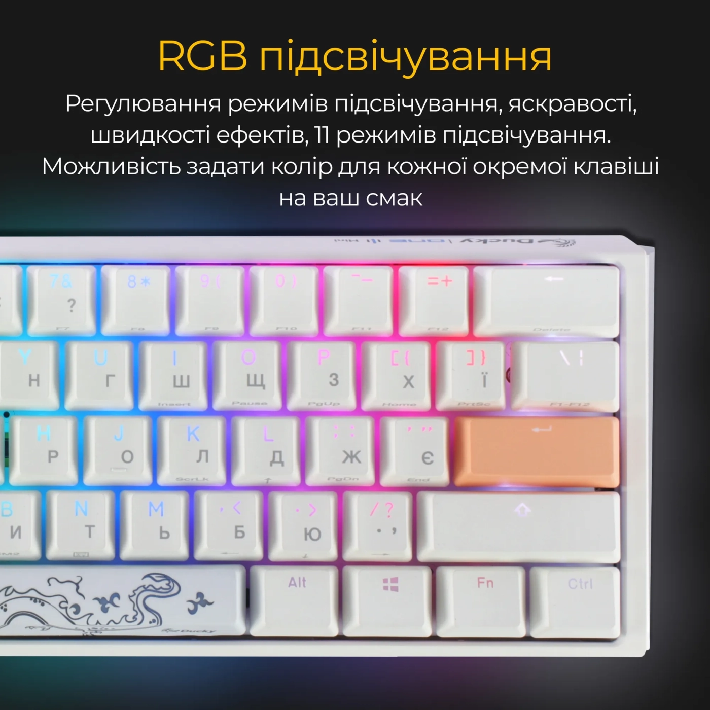 Купити Клавіатура Ducky One 3 Mini White Cherry MX Brown - фото 15