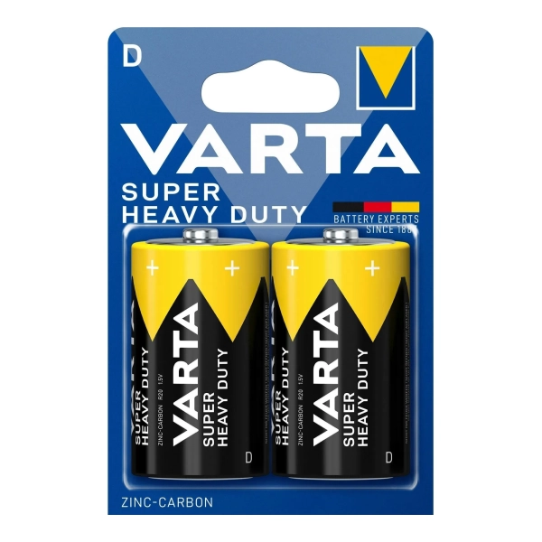 Купити Батарейка VARTA SUPERLIFE Zinc Carbon D (R20) 2 шт (02020101412) - фото 1