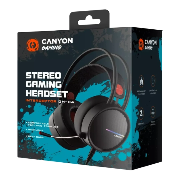 Купити Навушники Canyon Interceptor GH-8A Black-Orange (CND-SGHS8A) - фото 3