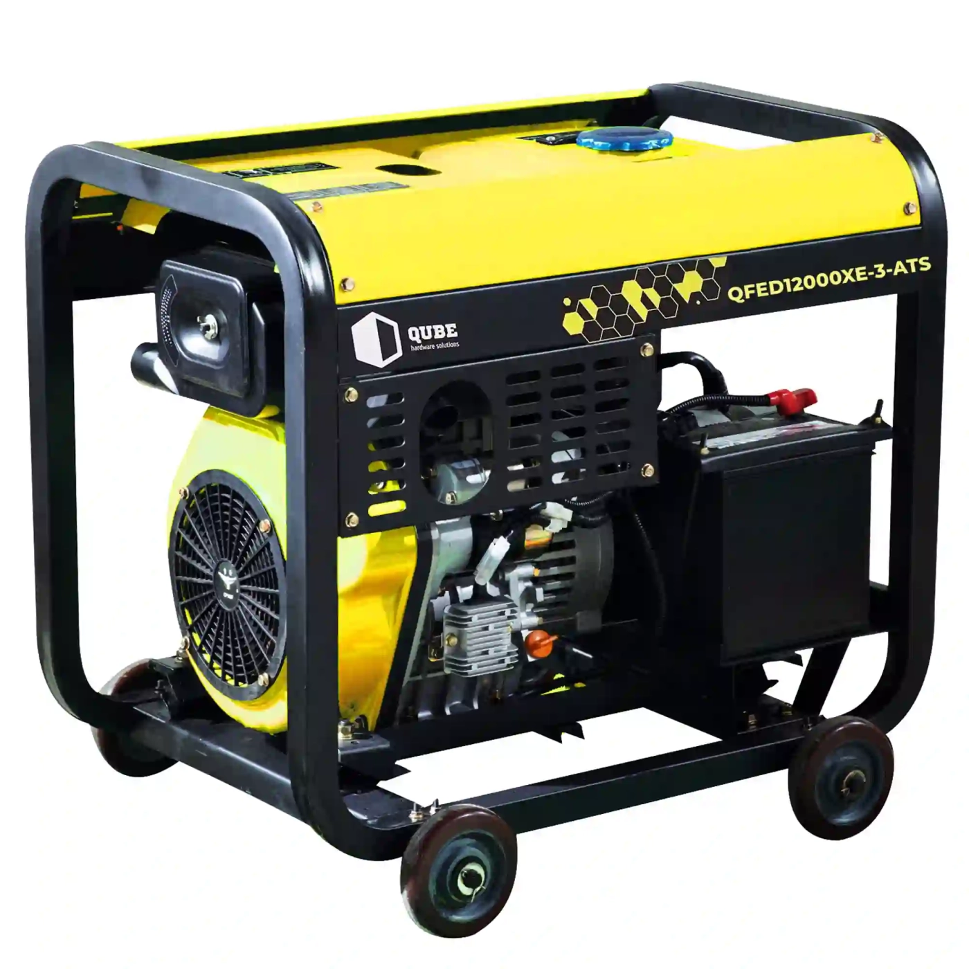 Купить Генератор дизельный Qube QFED12000XE-3-ATS 3-phase, 9.4kW 10kW, 220V/380V, 12.5L - фото 1