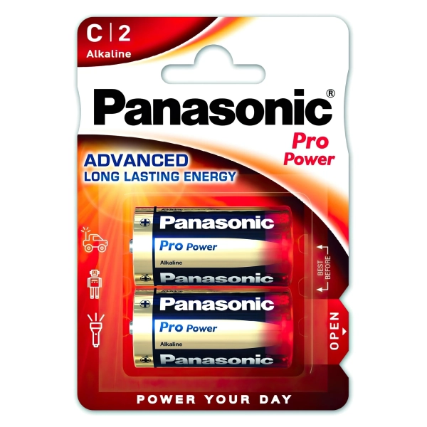 Купить Батарейка Panasonic PRO POWER ALKALINE C(LR14) 2 шт. (LR14XEG/2BP) - фото 1