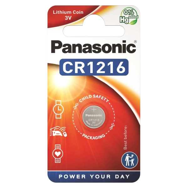 Купить Батарейка Panasonic LITHIUM CR1216 1 шт. (CR-1216EL/1B) - фото 1