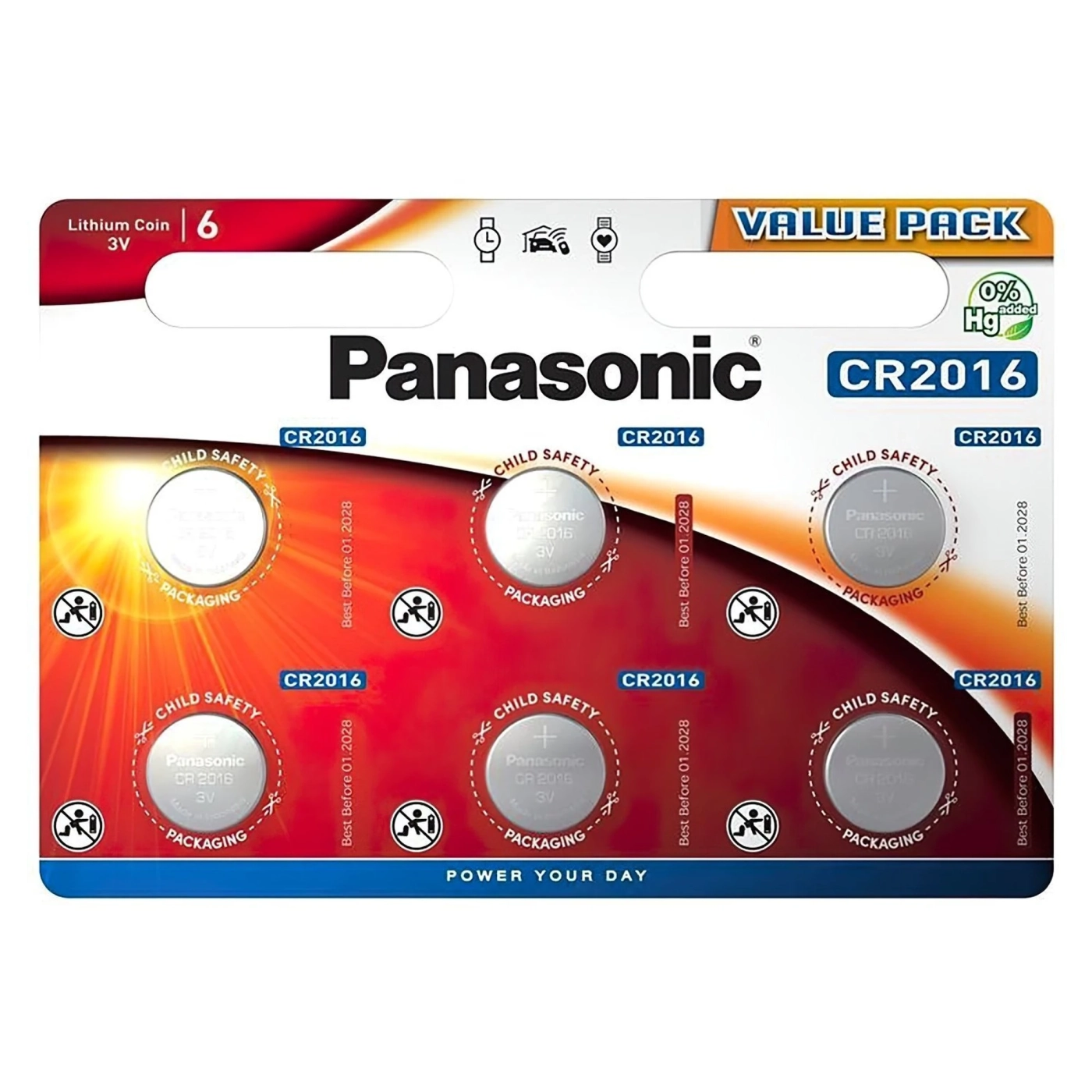 Купити Батарейка Panasonic LITHIUM CR2016 6 шт. (CR-2016EL/6B) - фото 1