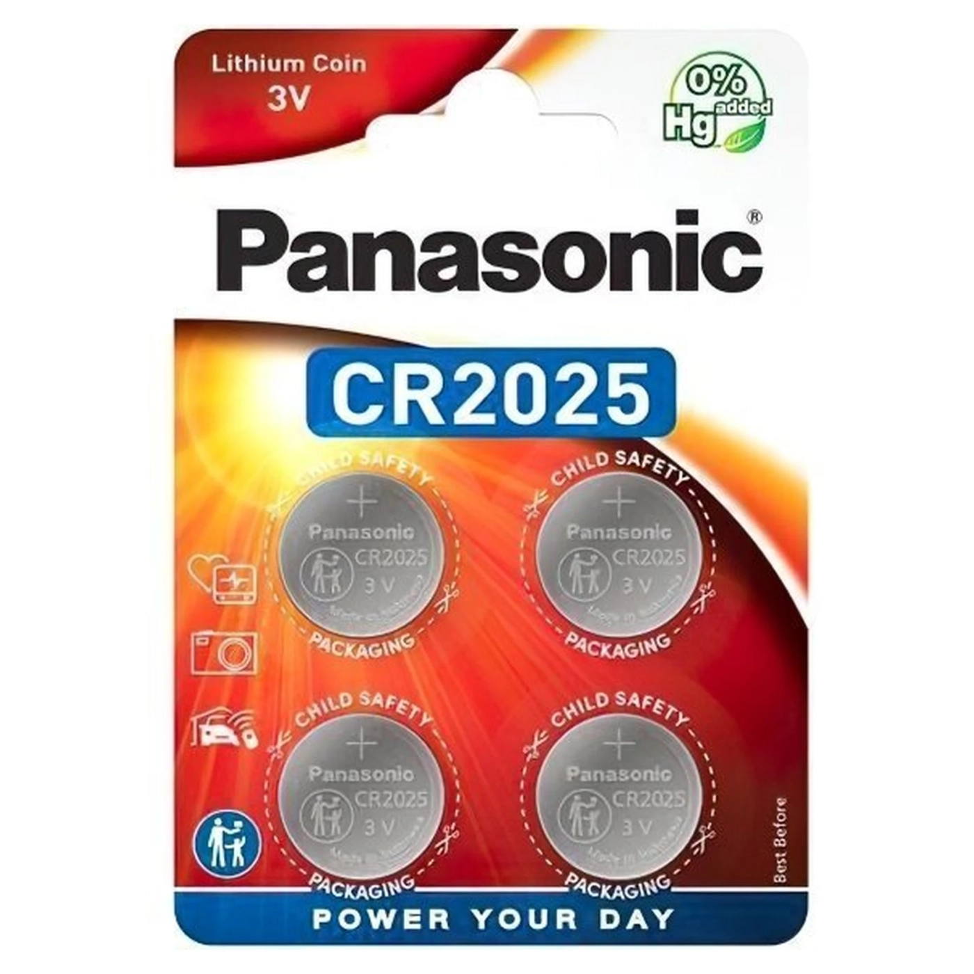Купити Батарейка Panasonic LITHIUM CR2025 4 шт. (CR-2025EL/4B) - фото 1