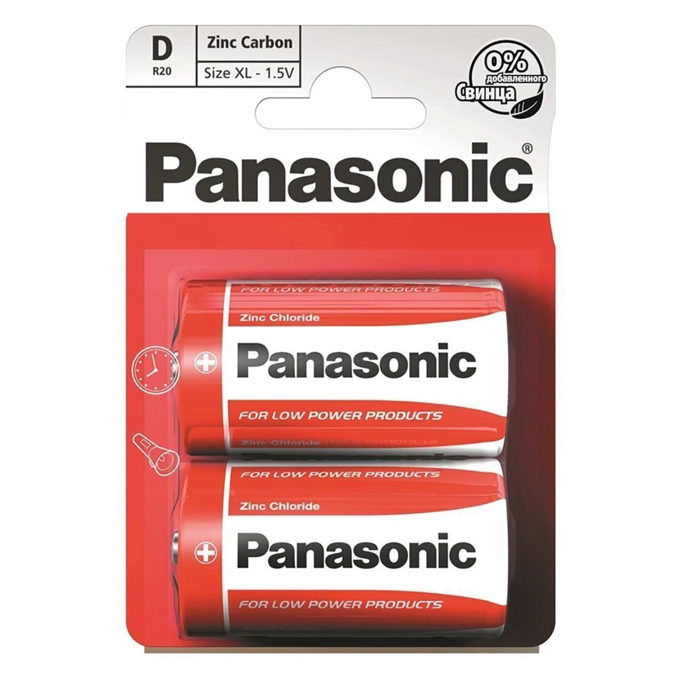 Купить Батарейка Panasonic RED ZINK COAL-ZINC D(R20) 2 шт. (R20REL/2BPR) - фото 1