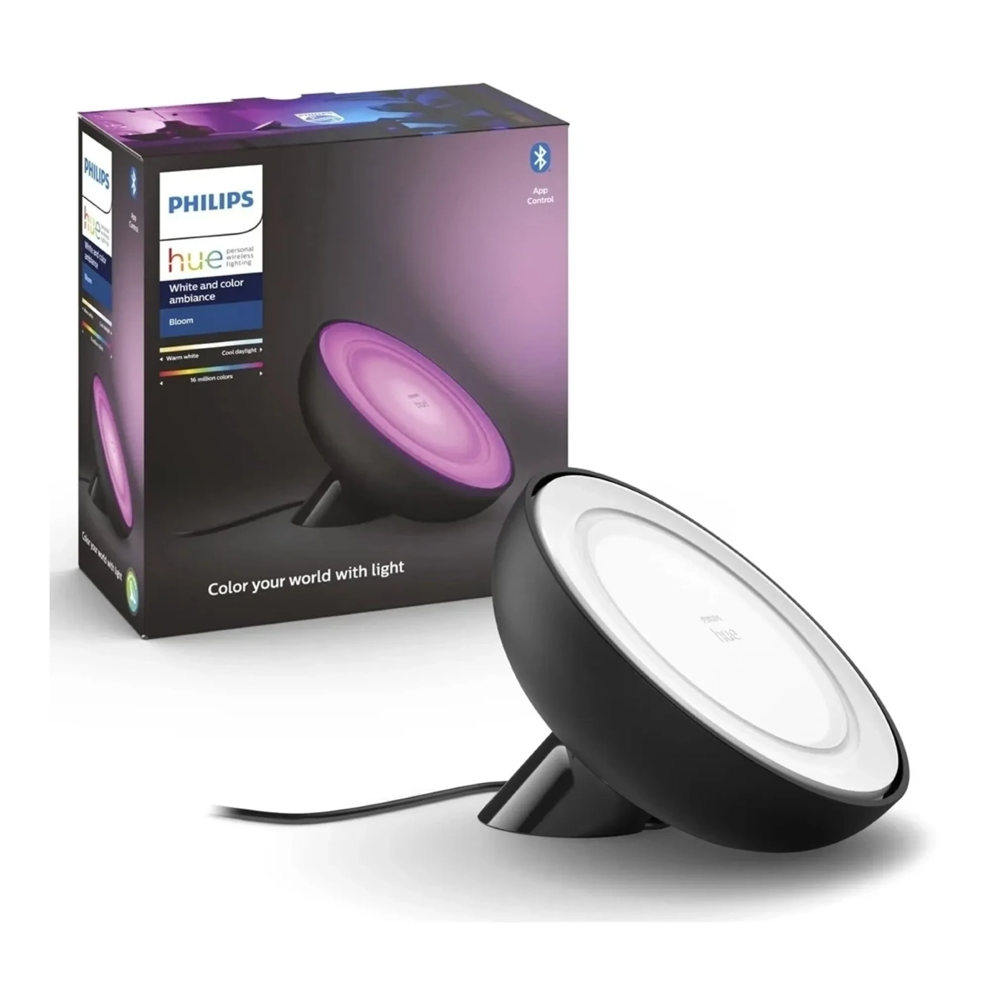 Купити Настільна лампа Philips Hue Bloom, Color, BT, DIM, чорна (929002376001) - фото 2