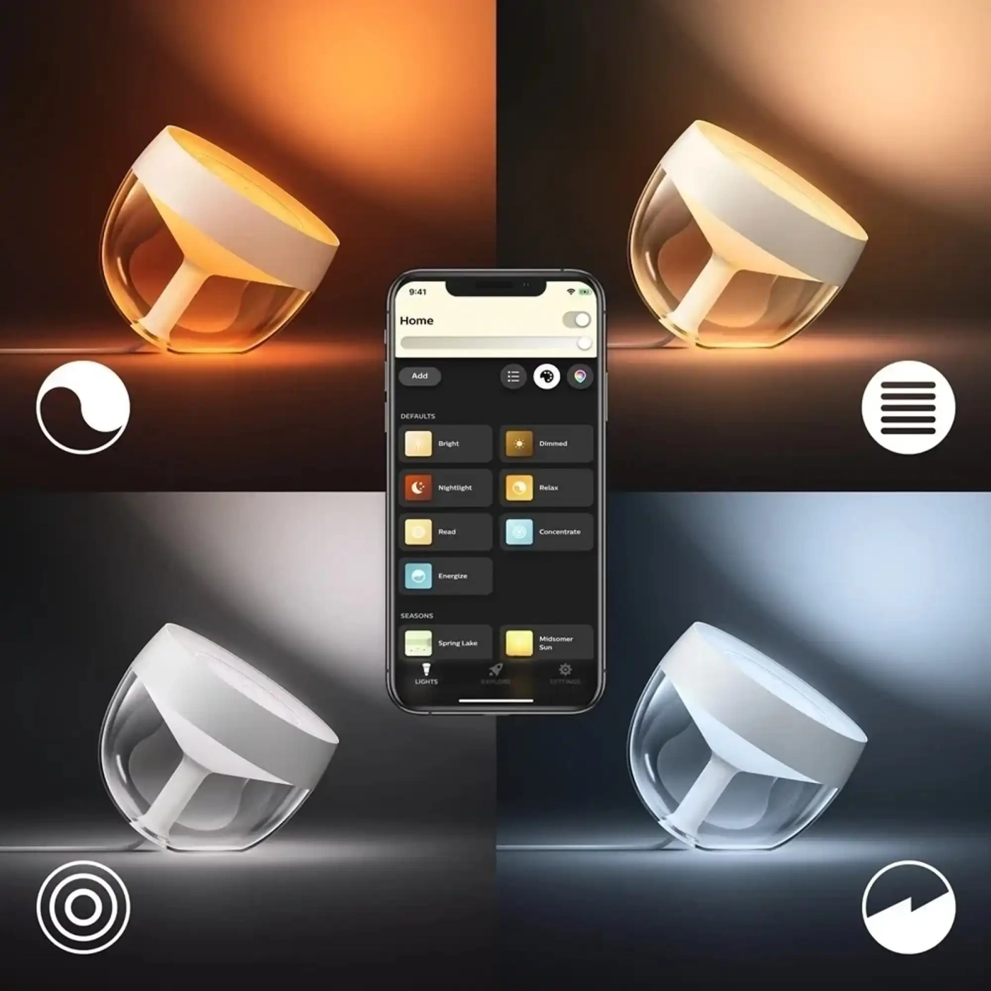 Купить Настольная лампа Philips Hue Iris, Color, BT, DIM, белая (929002376101) - фото 4