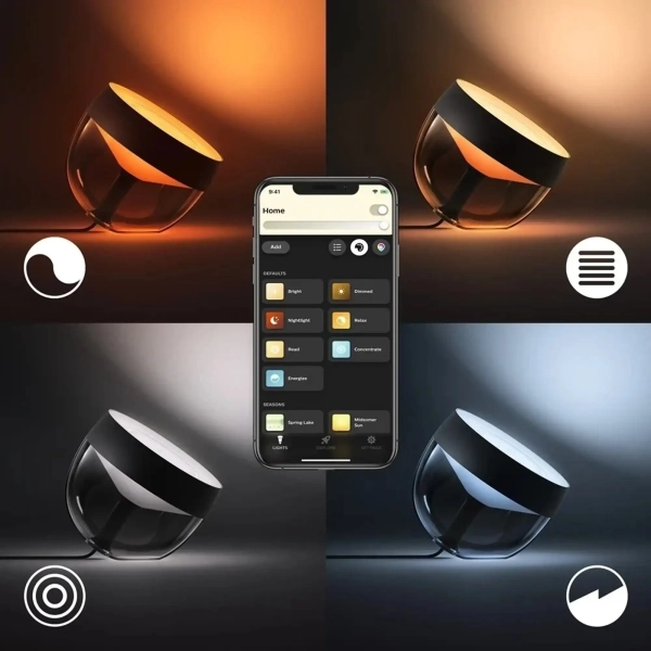 Купити Настільна лампа Philips Hue Iris, Color, BT, DIM, чорна (929002376201) - фото 4