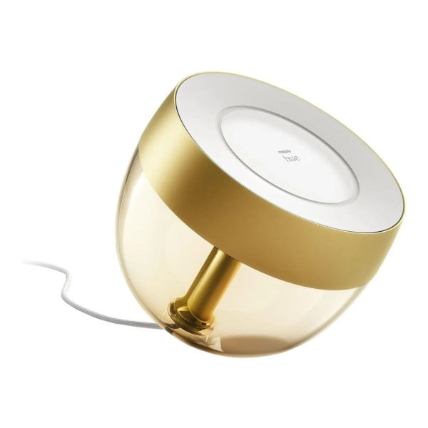 Купити Настільний світильник розумний Philips Hue Iris, RGB, ZigBee, BT, дим, золотиста (929002376402) - фото 1