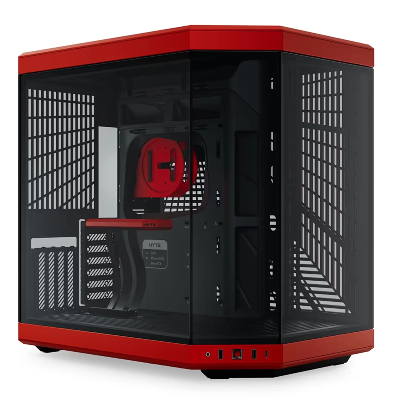 Купити Корпус Hyte Y70 Black-Red Mid-Tower E-ATX with PCIE 4.0 cable (CS-HYTE-Y70-BR) - фото 1
