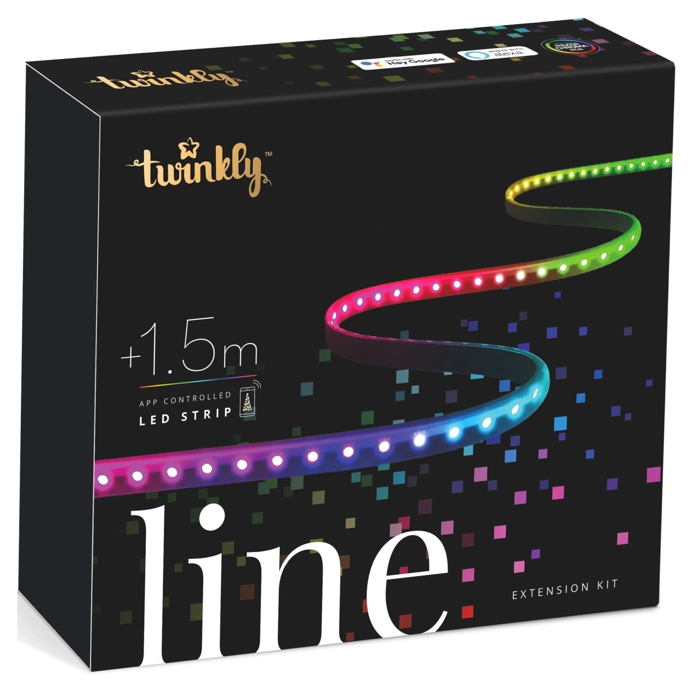 Купити Розумна LED Twinkly Line RGB, підсвічування плюс 1,5 м, Gen II, IP20, чорний кабель (TWL100ADP-B) - фото 5