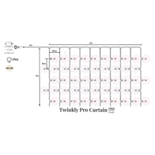 Купити Розумна LED Гірлянда Twinkly Pro Curtain RGBW 250 (10 по 25), IP65, AWG22 PVC Rubber чорний (TW-PLC-CU-CA-10X25SPP-BR) - фото 3