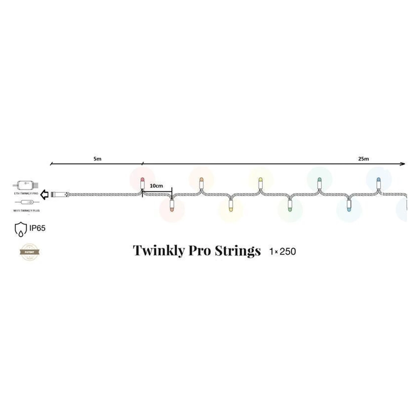 Купить Умная LED Гирлянда Twinkly Pro Strings RGBW 250, одна линия, IP65, AWG22 PVC Rubber зеленый (TW-PLC-S-CA-1X250SPP-GR) - фото 5