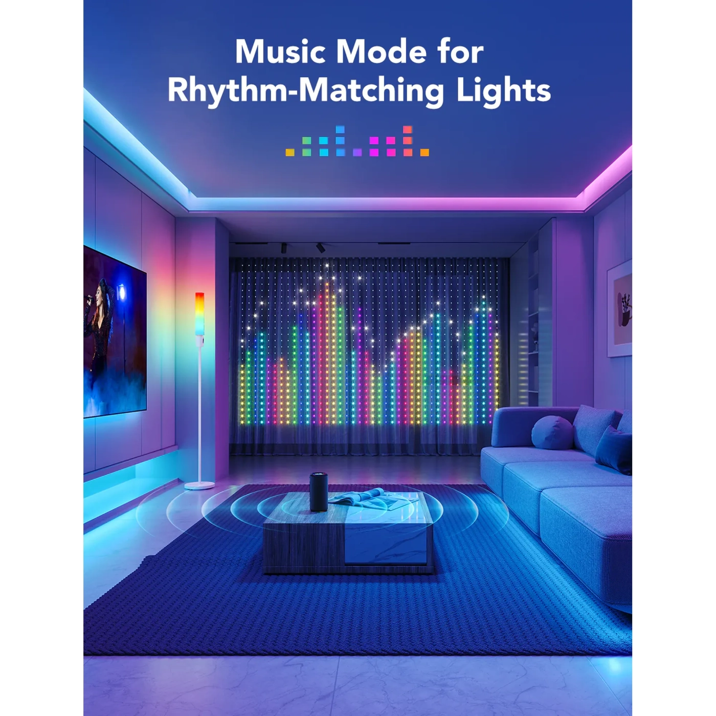 Купити Розумна LED гірлянда Govee H70B1 Curtain Light RGB 520LED Clear Wire (H70B13A1) - фото 5