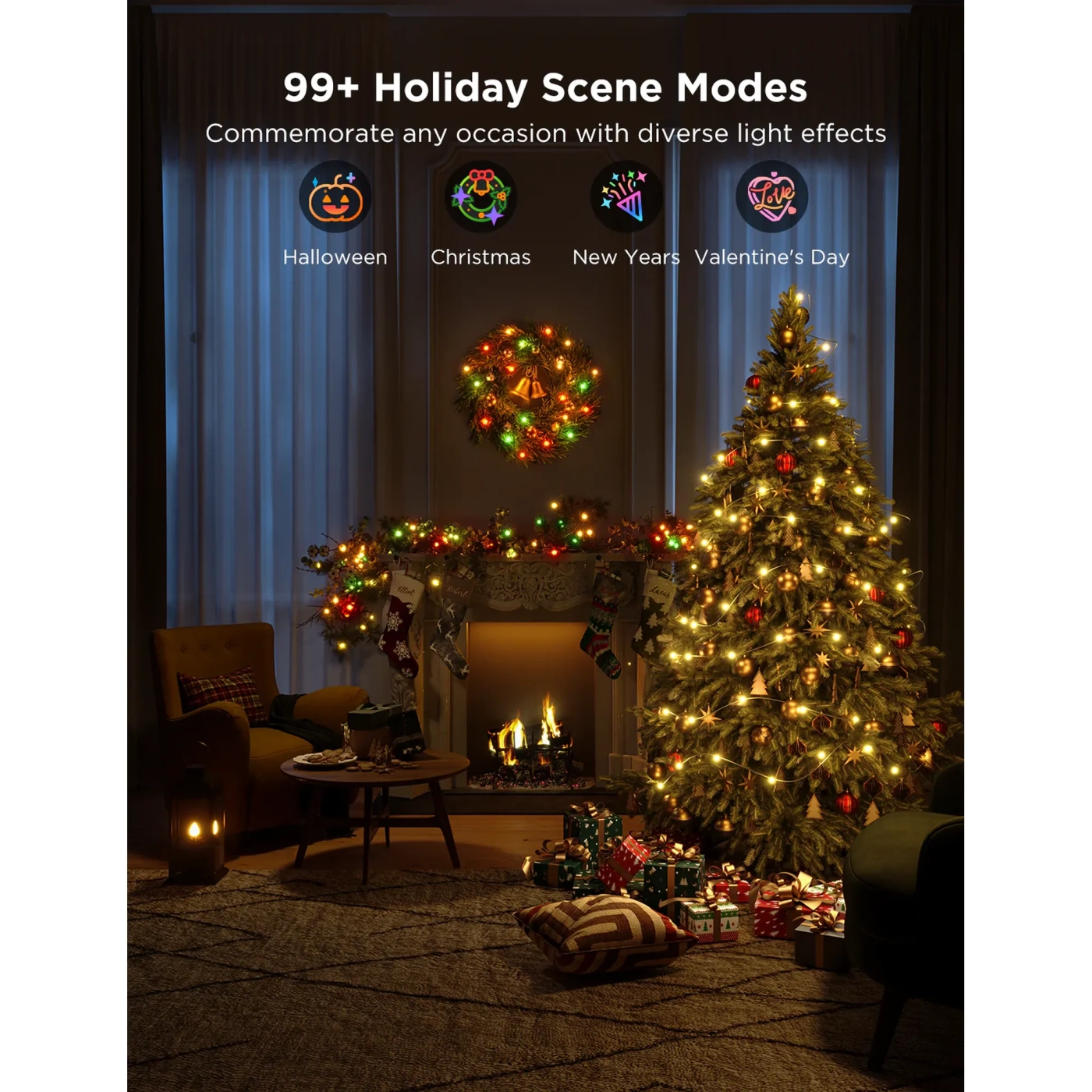 Купити Розумна LED гірлянда Govee H70C1 Christmas Light RGB 10m Clear Wire (H70C13D1) - фото 2