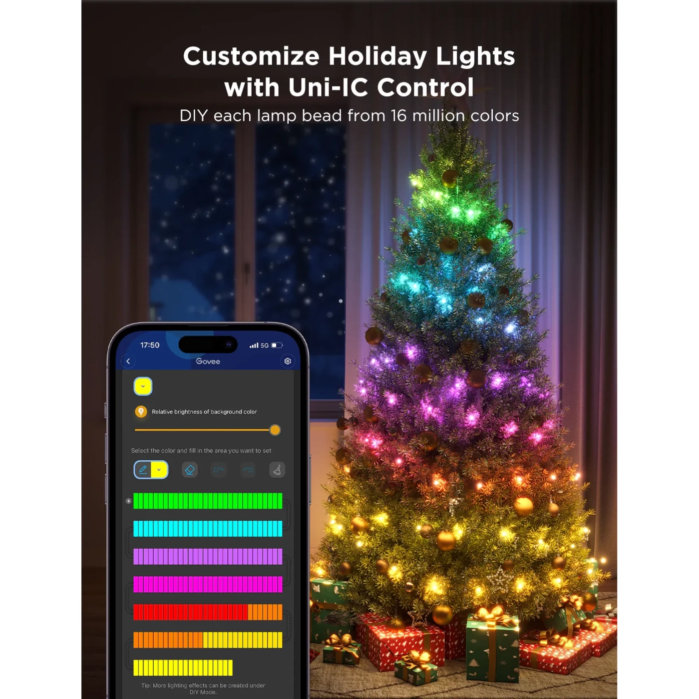 Купити Розумна LED гірлянда Govee H70C1 Christmas Light RGB 10m Clear Wire (H70C13D1) - фото 4