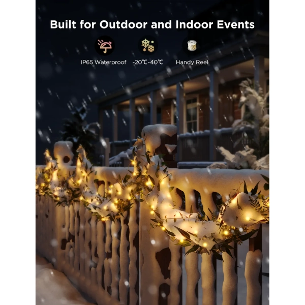 Купити Розумна LED гірлянда Govee H70C1 Christmas Light RGB 10m Clear Wire (H70C13D1) - фото 7