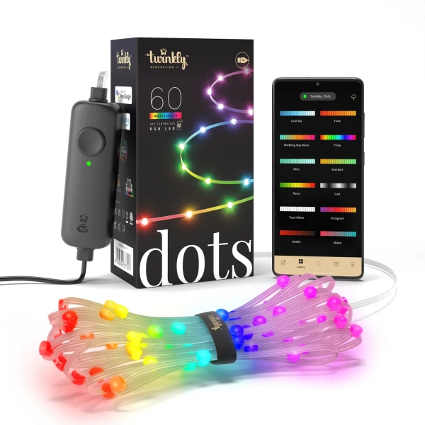 Купить Умная LED гирлянда Twinkly Dots Lights RGB 60LED 3m Clear (TWD060STP-T) - фото 1