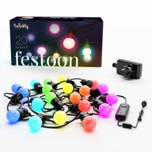 Купити Розумна LED гірлянда Twinkly Festoon RGB 20LED G45 10m Black (TWF020STP-BEU) - фото 1
