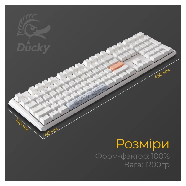 Купить Клавиатура Ducky One 3 Cherry MX Blue RGB White UA (DKON2108ST-CUAPXPWWWSC1) - фото 8