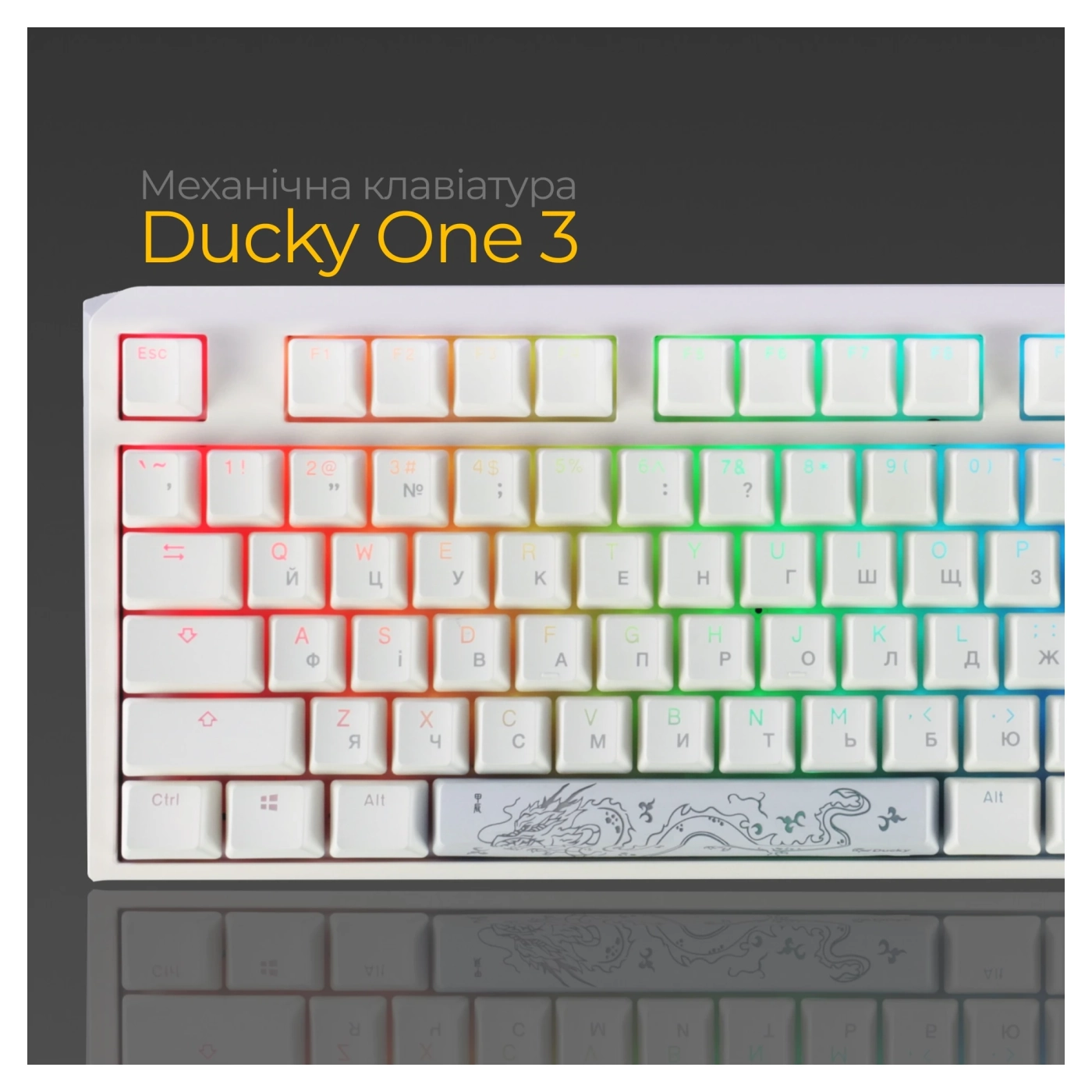 Купить Клавиатура Ducky One 3 Cherry MX Blue RGB White UA (DKON2108ST-CUAPXPWWWSC1) - фото 10