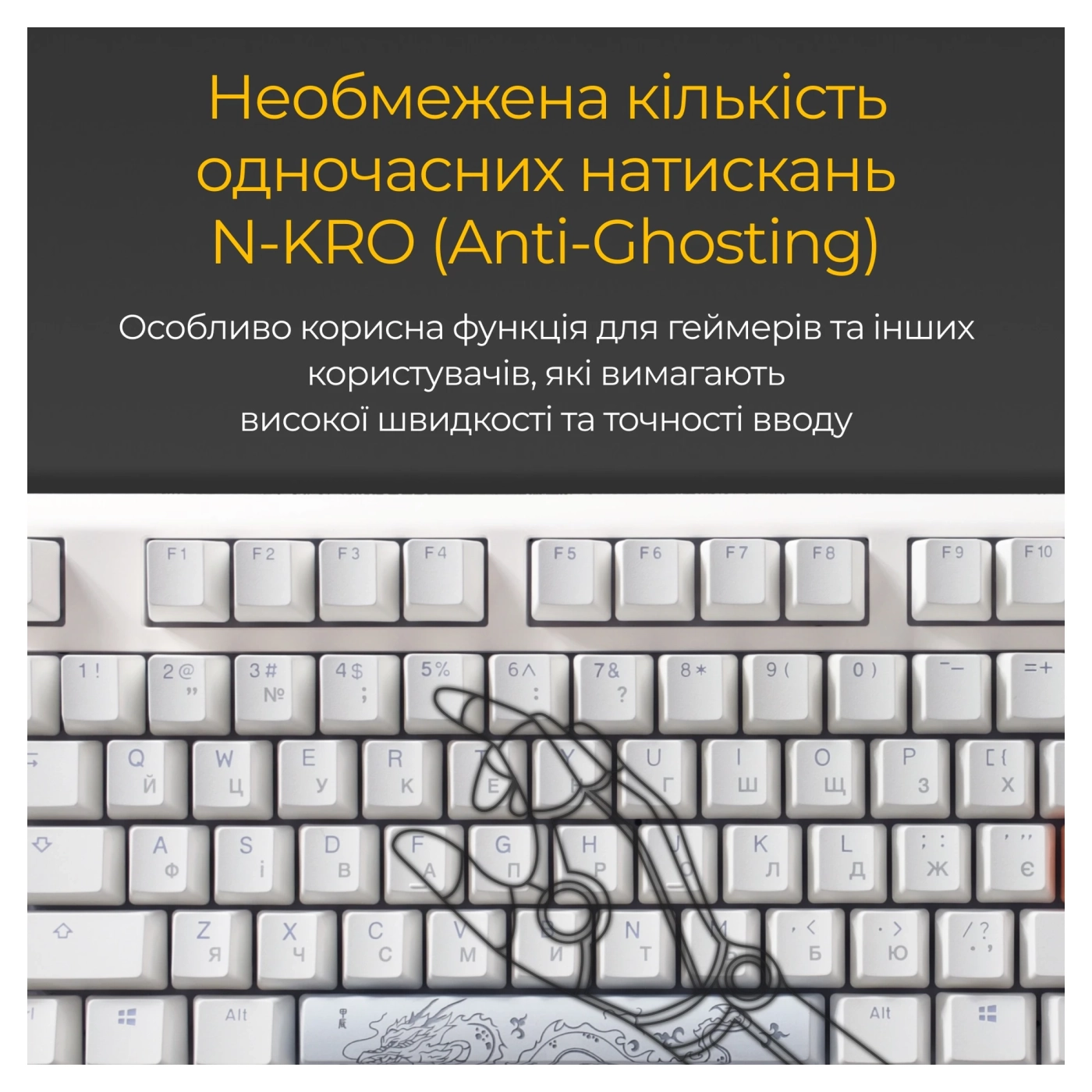 Купить Клавиатура Ducky One 3 Cherry MX Blue RGB White UA (DKON2108ST-CUAPXPWWWSC1) - фото 11