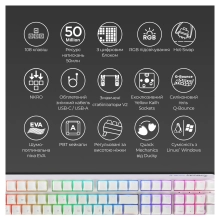 Купить Клавиатура Ducky One 3 Cherry MX Blue RGB White UA (DKON2108ST-CUAPXPWWWSC1) - фото 14