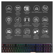 Купити Клавіатура Ducky One 3 Cherry MX Speed ​​Silver RGB Black UA (DKON2108ST-PUAPXCLAWSC1) - фото 5