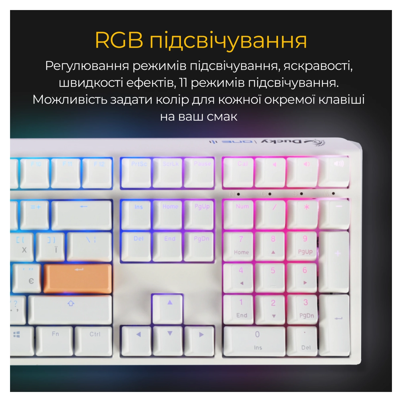 Купити Клавіатура Ducky One 3 Cherry MX Speed ​​Silver RGB White UA (DKON2108ST-PUAPXPWWWSC1) - фото 9