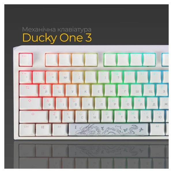 Купити Клавіатура Ducky One 3 Cherry MX Speed ​​Silver RGB White UA (DKON2108ST-PUAPXPWWWSC1) - фото 13