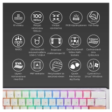 Купить Клавиатура Ducky One 3 Mini Cherry MX Silent Red RGB White UA (DKON2161ST-SUAPXPWWWSC1) - фото 4