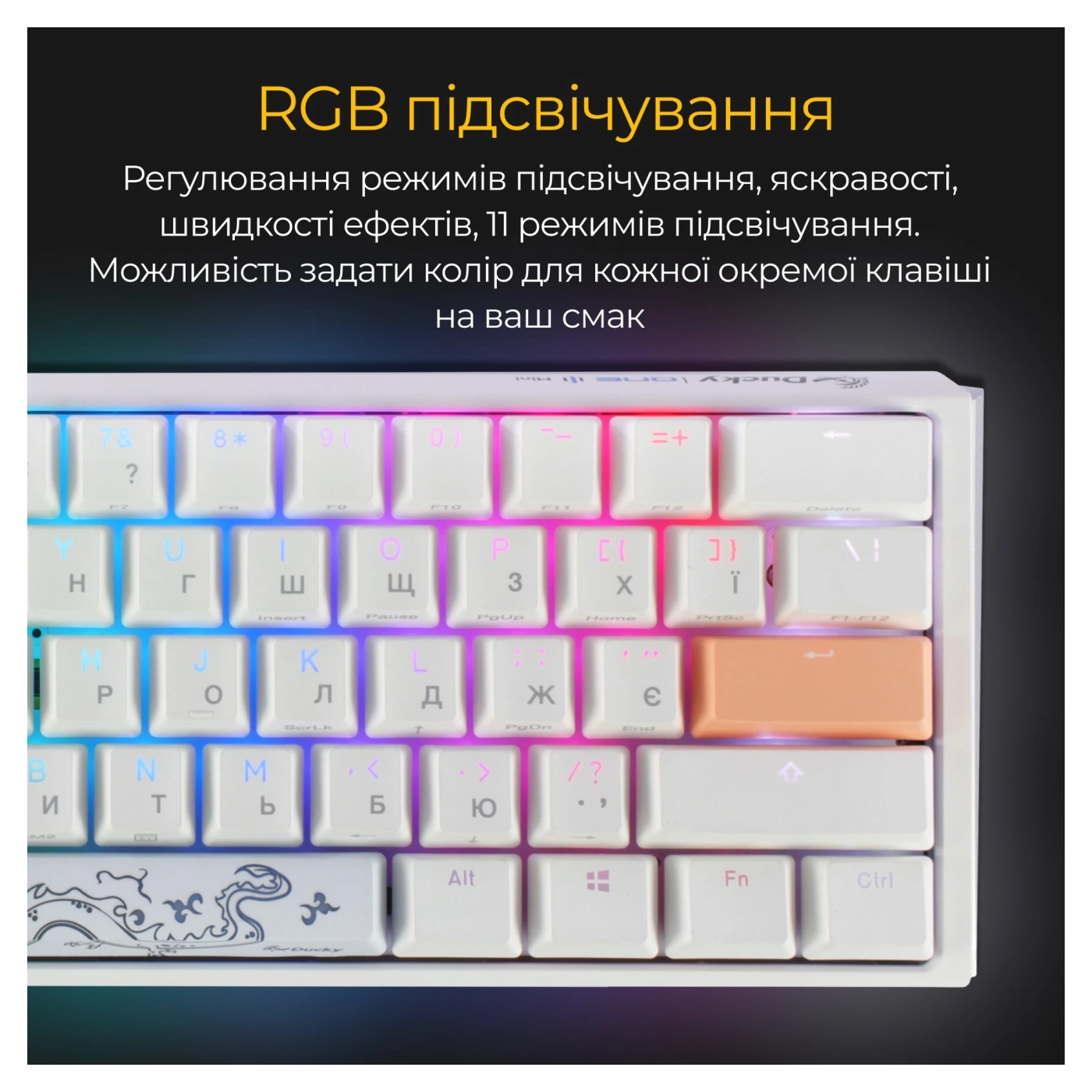 Купить Клавиатура Ducky One 3 Mini Cherry MX Silent Red RGB White UA (DKON2161ST-SUAPXPWWWSC1) - фото 12