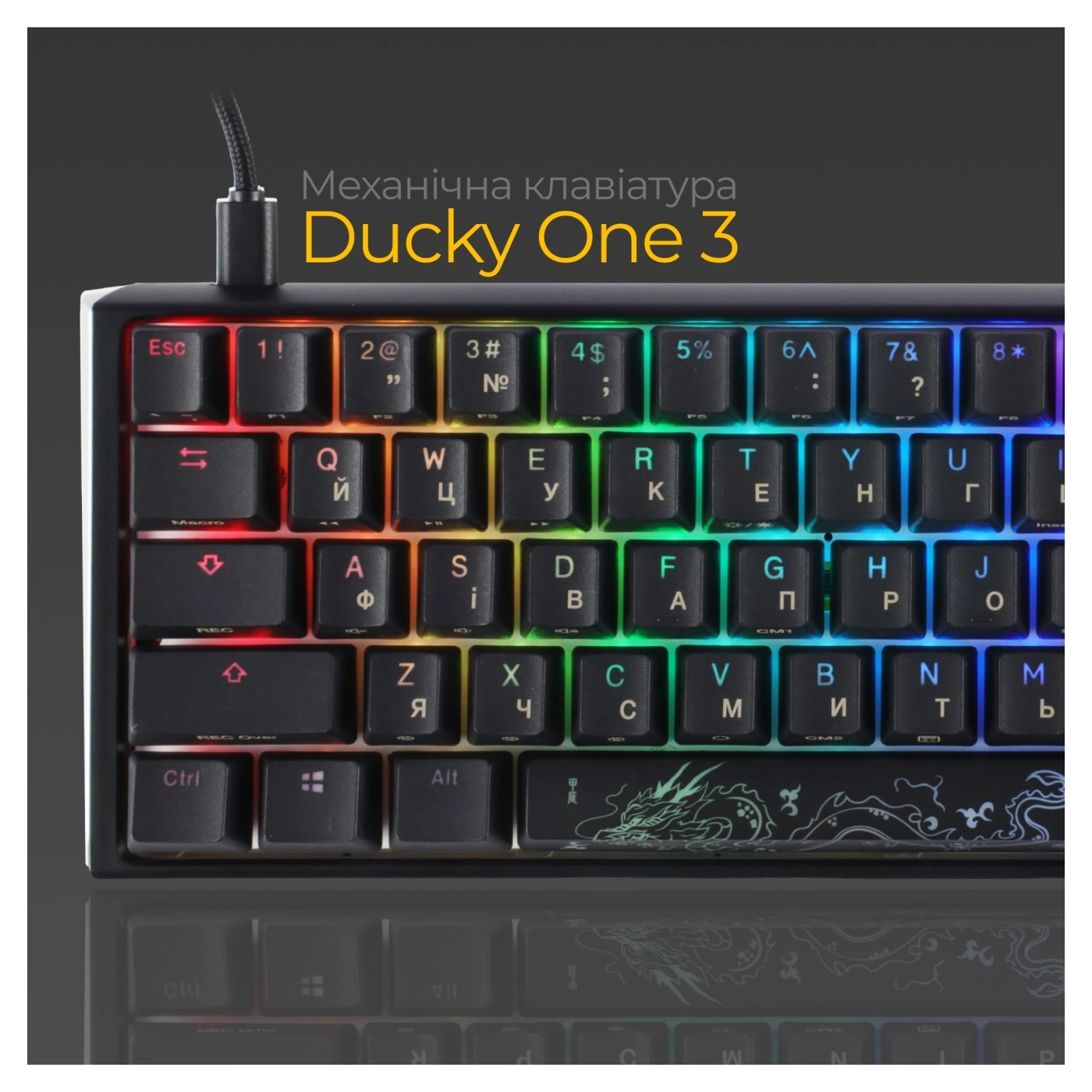 Купить Клавиатура Ducky One 3 Mini Cherry MX Speed Silver RGB Black UA (DKON2161ST-PUAPXCLAWSC1) - фото 3