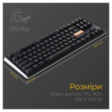 Купити Клавіатура Ducky One 3 TKL Cherry MX Blue RGB Black UA (DKON2187ST-CUAPXCLAWSC1) - фото 10